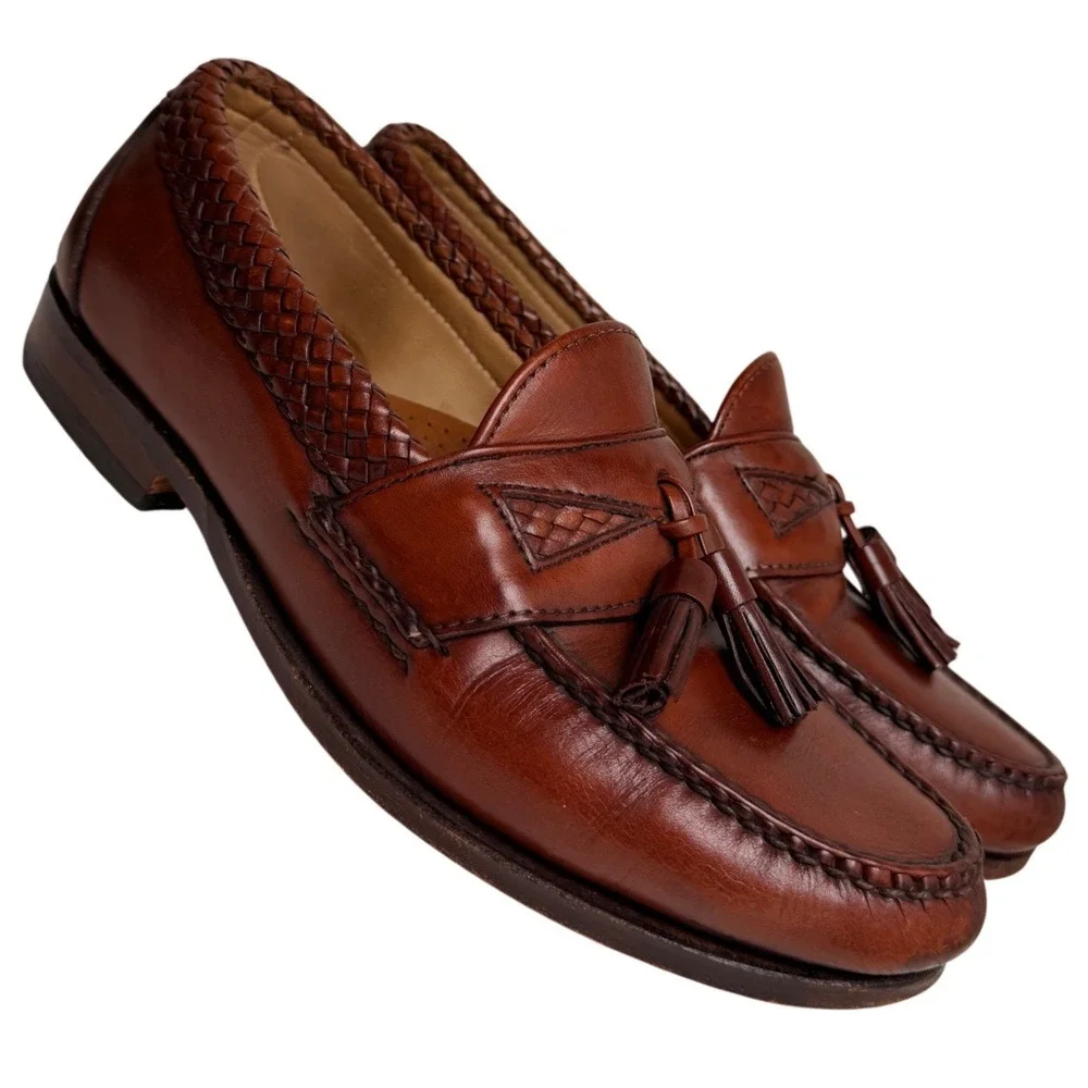 Allen Edmonds Maxfield Tassel Loafers Brown Leather Made USA Men’s 8.5D